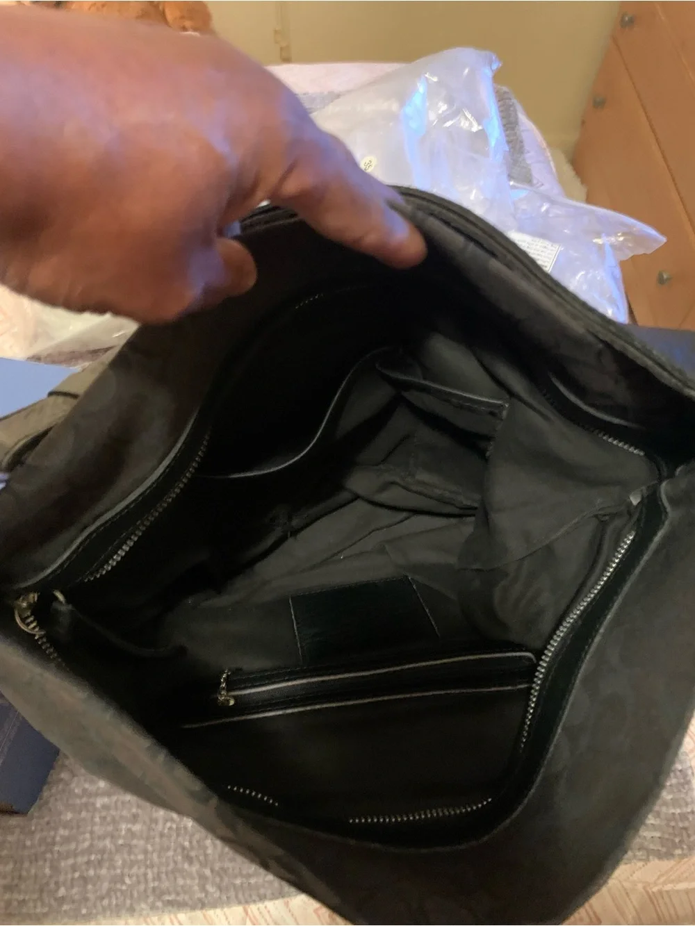 Coach Black Signature Hobo Shoulder Bag